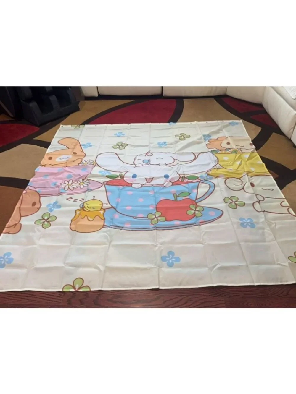 Whimsical Teacup Puppy Shower Curtain with 12 Hooks Included 59